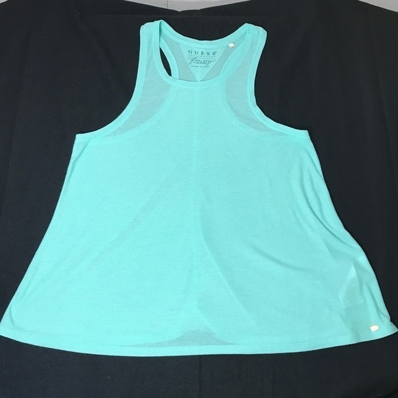 GUESS White and Teal Light Weight One Size Fits Most Tank Top Set of 2 - Picture 2 of 8